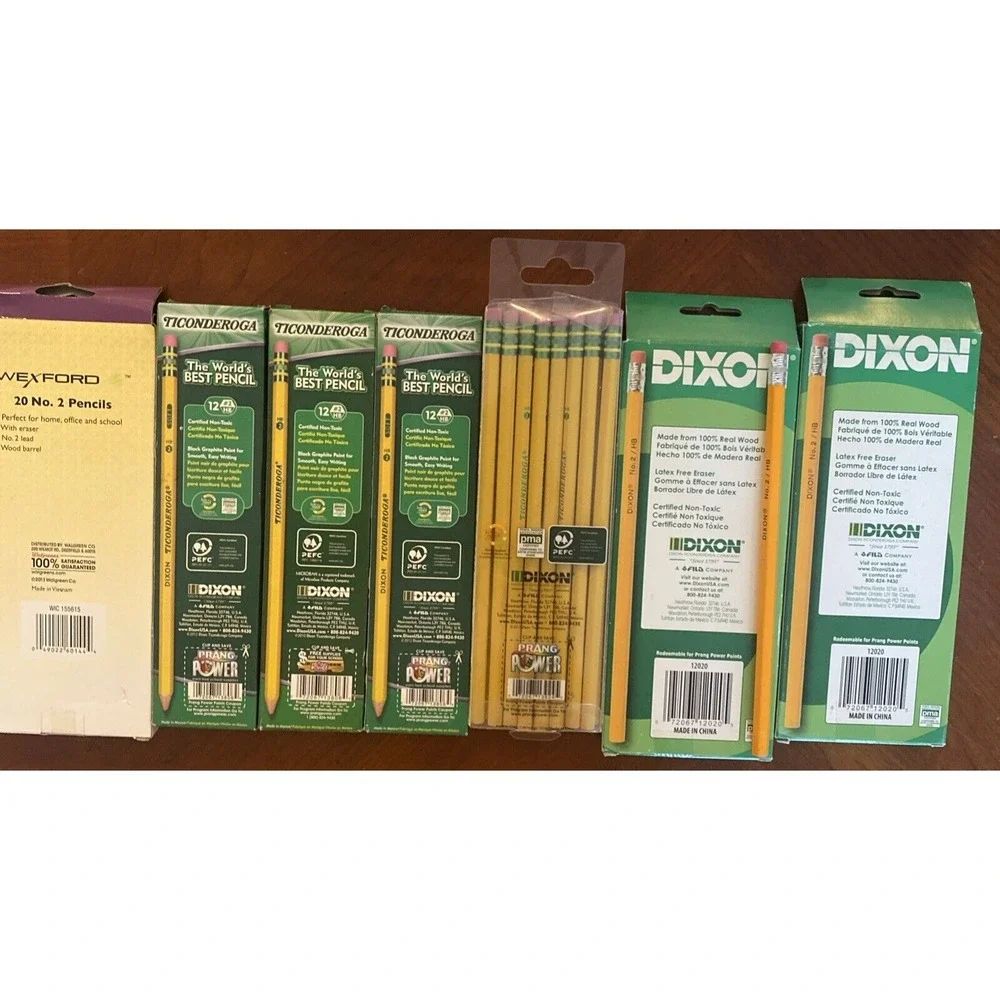 Vtg‎ Dixon Ticonderoga wexford  Pencils 13806  + 13924 No. 2 Soft  misc  USA